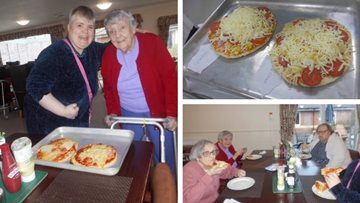 Pizza-making goes down a treat at Colton care home
